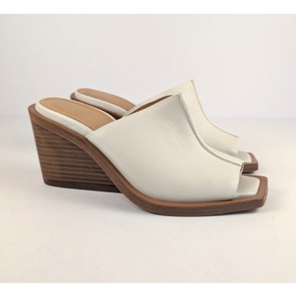 RAG & BONE Santiago Wedge Sandals Women's Size EU 37.5 / US 7.5 Clogs Ivory - Picture 2 of 9